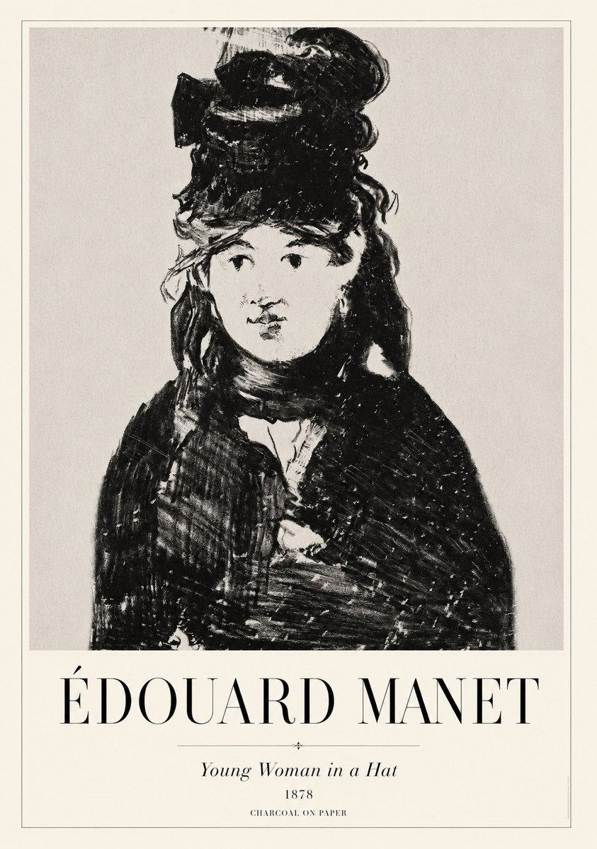 Édouard Manet Young Woman in a Hat III No1 - Poster