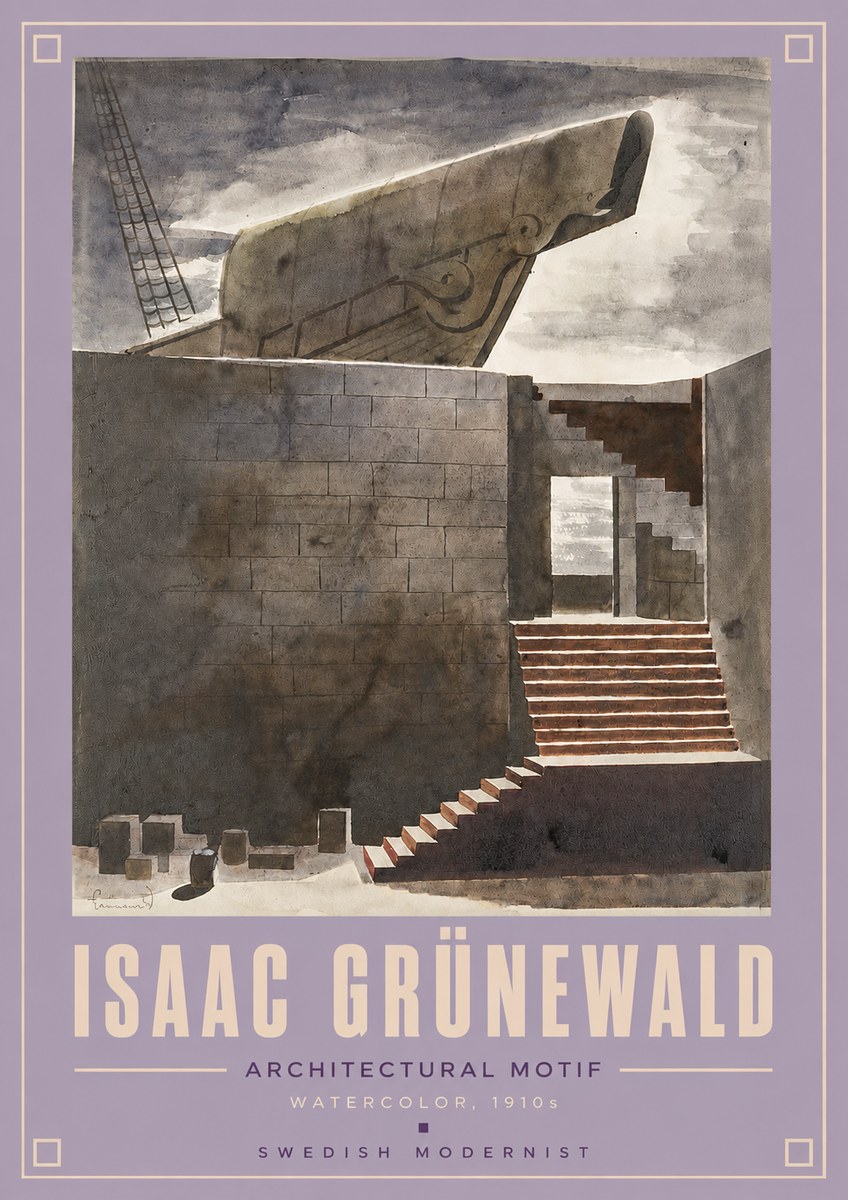 Isaac Grünewald Architectural Motif II No4 - Poster