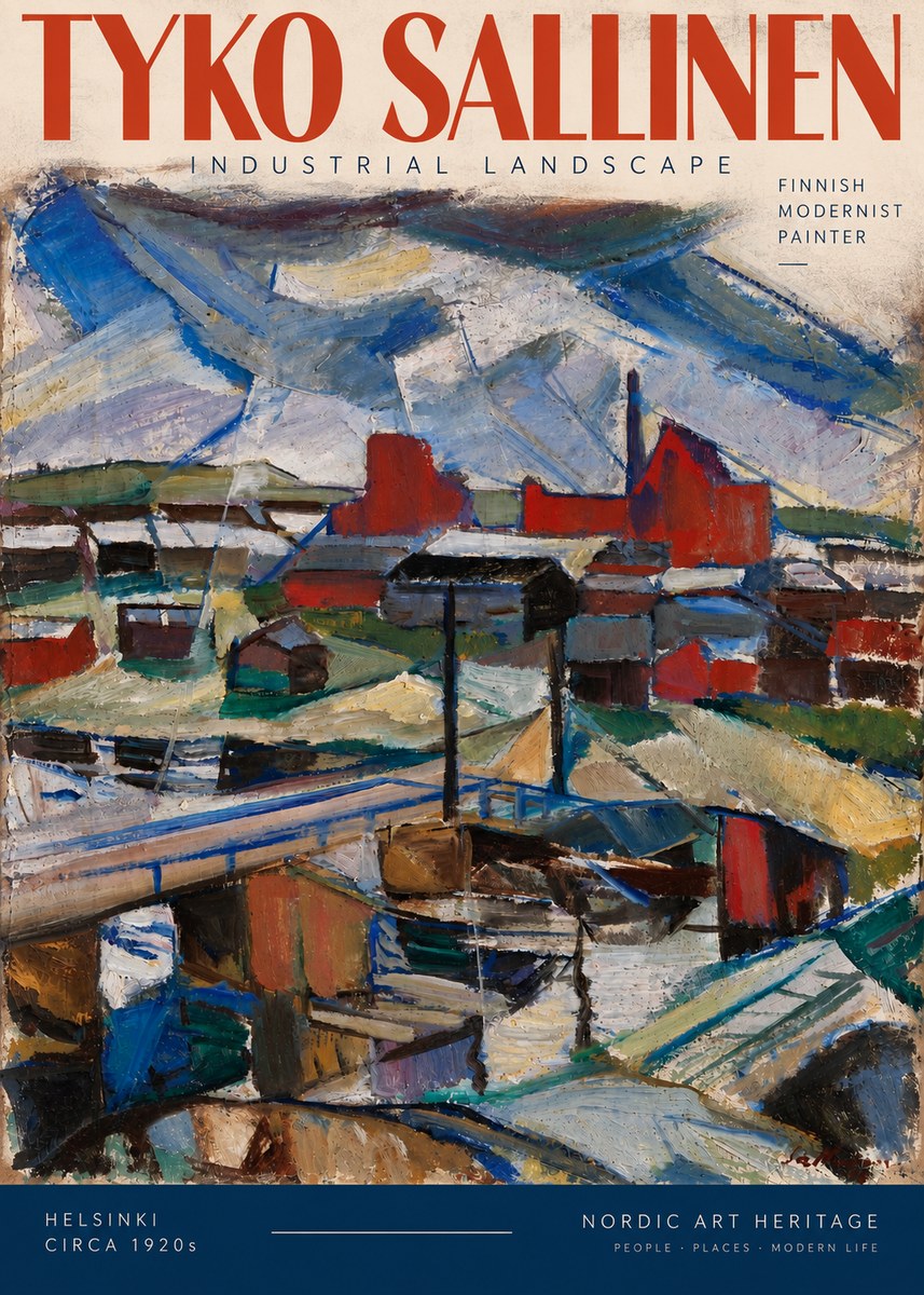 Tyko Sallinen Industrial Landscape No5 - Poster