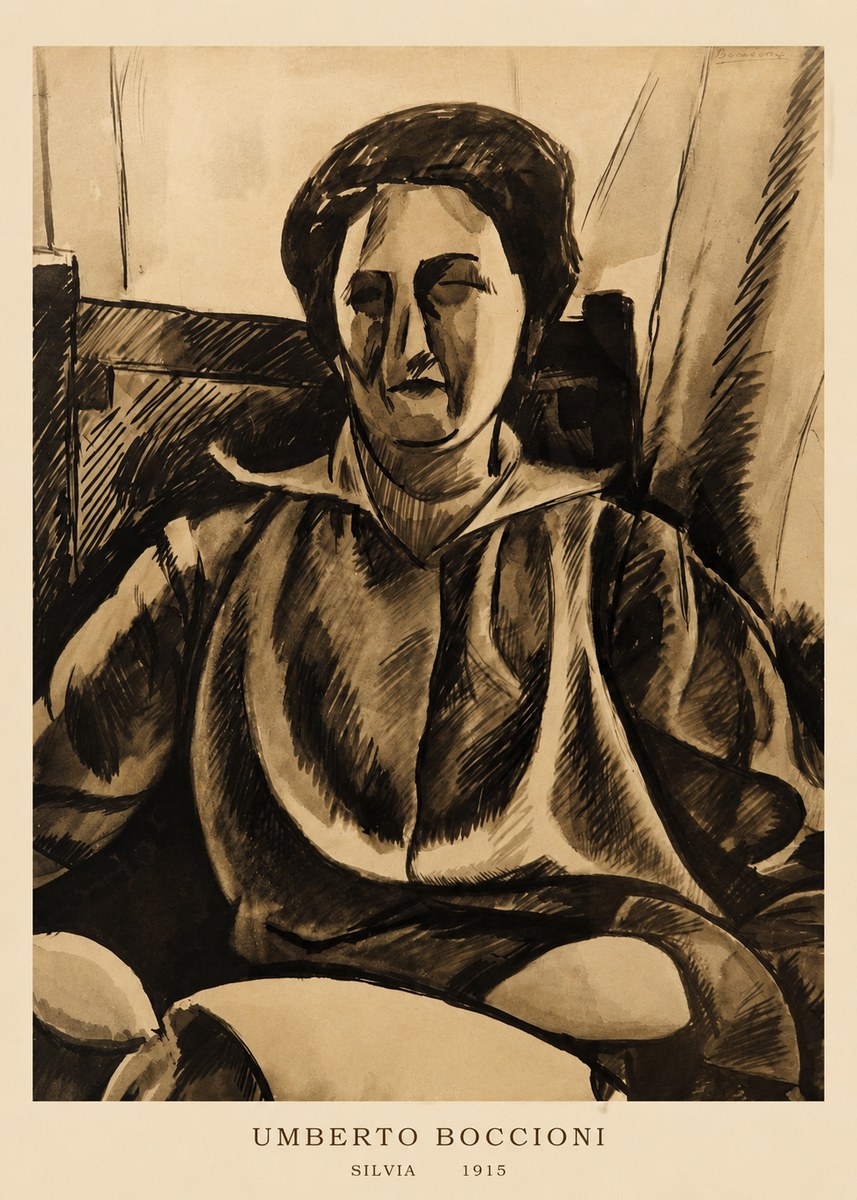 Umberto Boccioni Silvia No6 - Poster