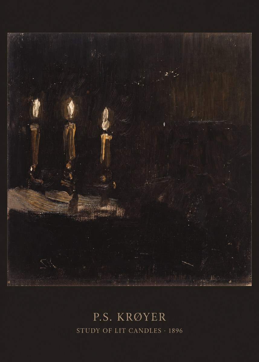 P.S. Krøyer Study of Lit Candles No6 - Poster