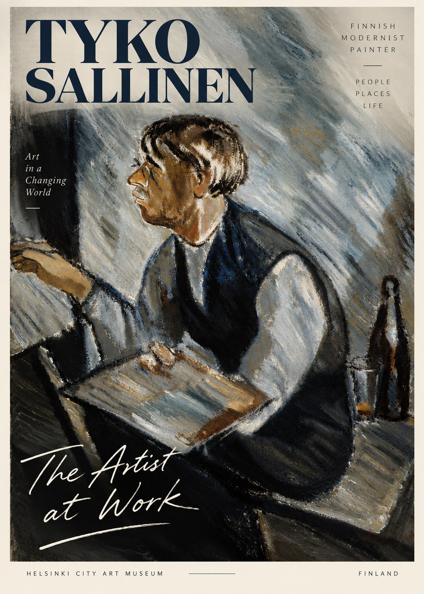 Tyko Sallinen The Artist at Work No4 - Poster