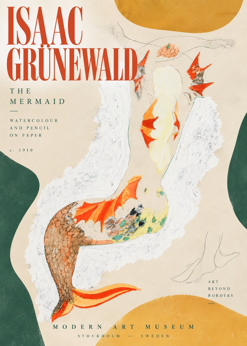 Isaac Grünewald The Mermaid No5 - Poster