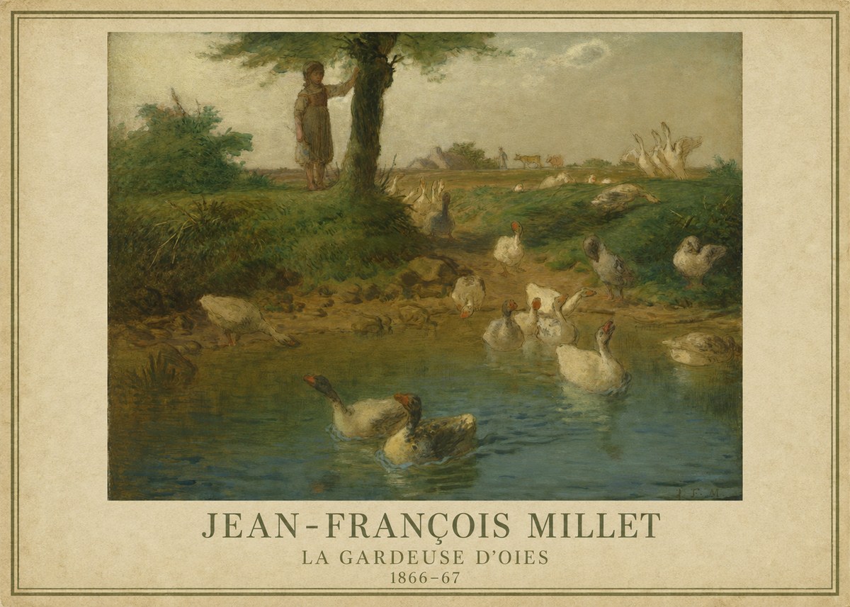 Jean-François Millet La Gardeuse D'oies No1 - Poster