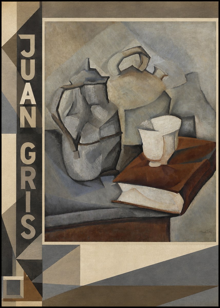Juan Gris Still Life with Book and Vessels No2 - Poster