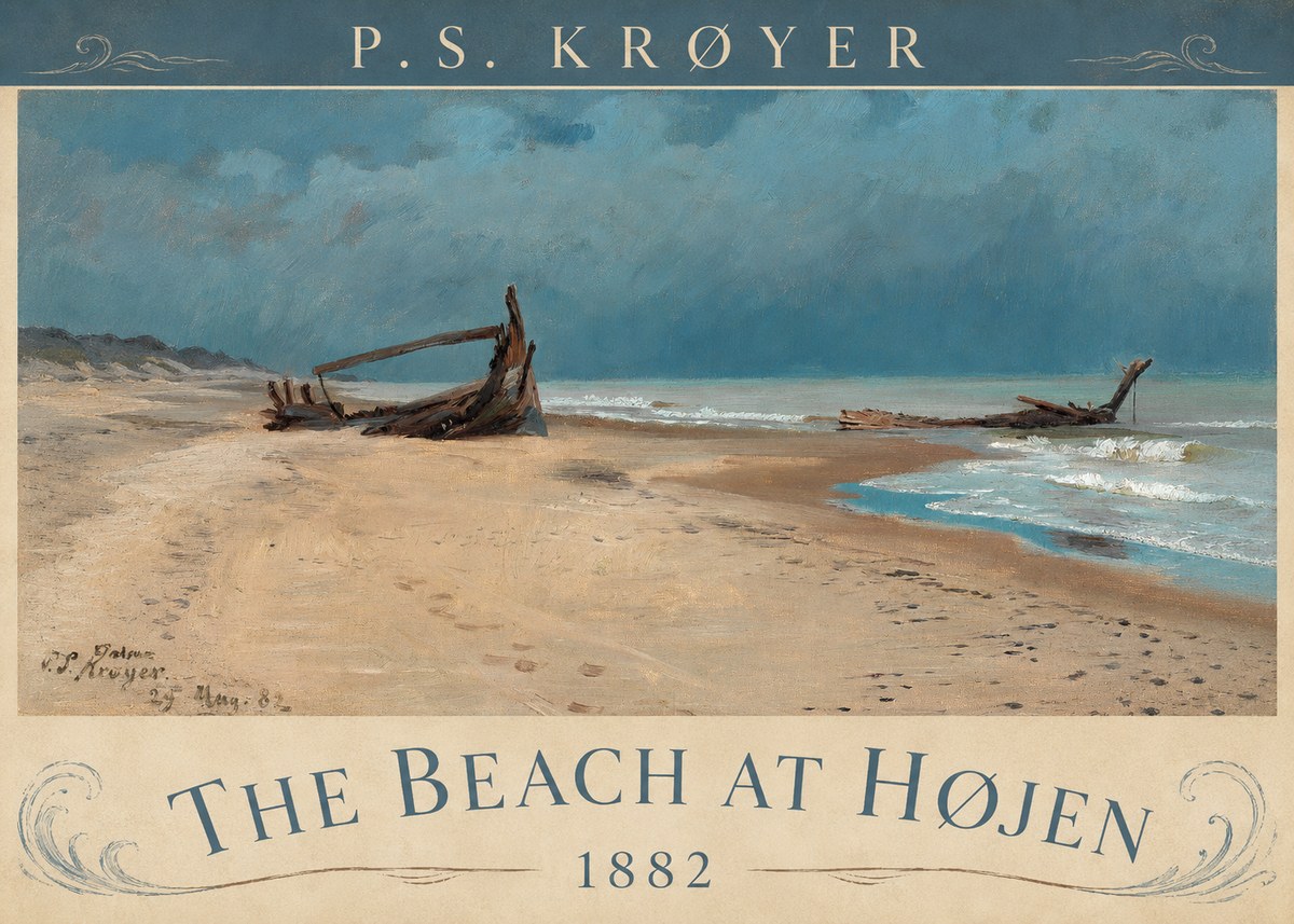 P.S. Krøyer The Beach at Højen No4 - Poster