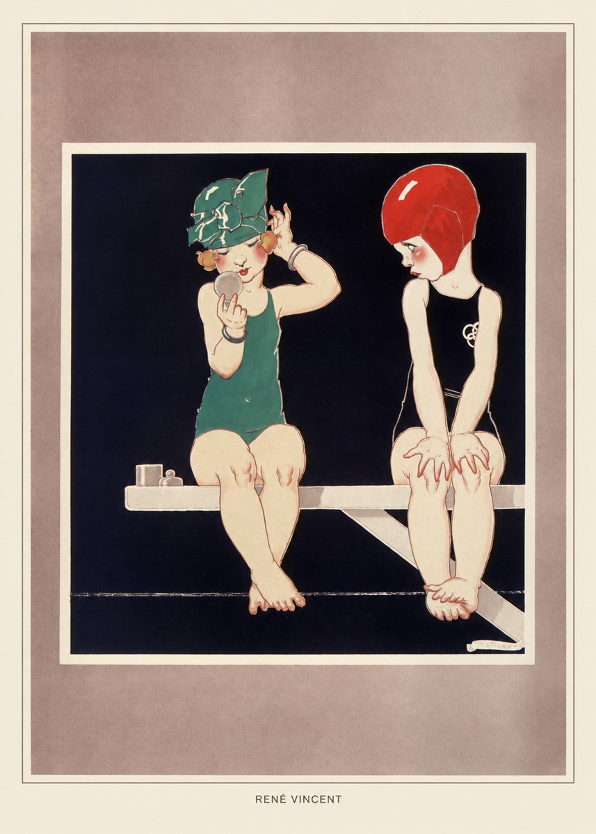 René Vincent At the Poolside No4 - Poster