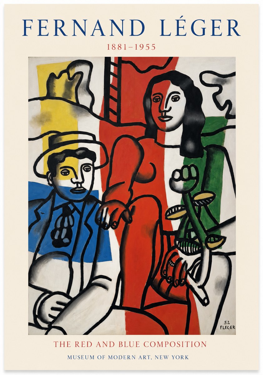 Fernand Léger The Red and Blue Composition No1 - Poster