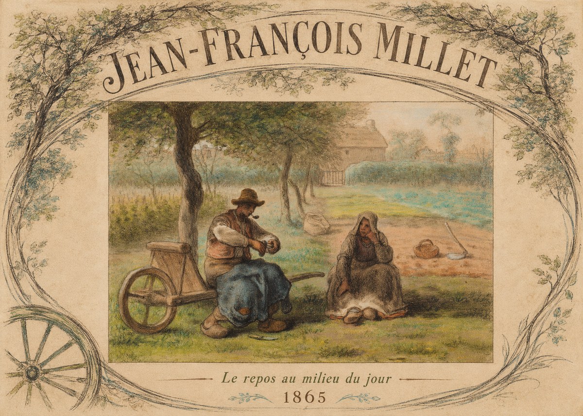 Jean-François Millet Le Repos Au Milieu Du Jour No4 - Poster
