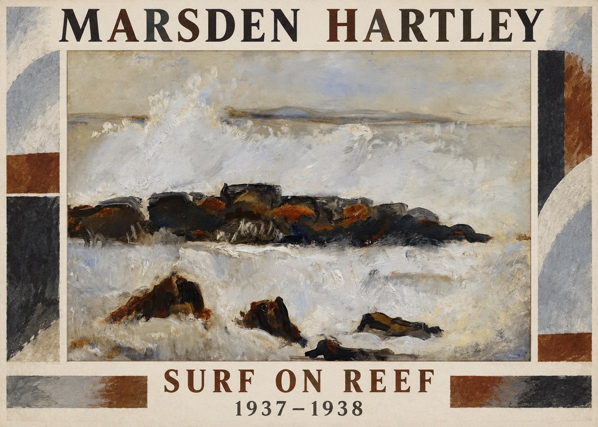 Marsden Hartley Surf on Reef No1 - Poster