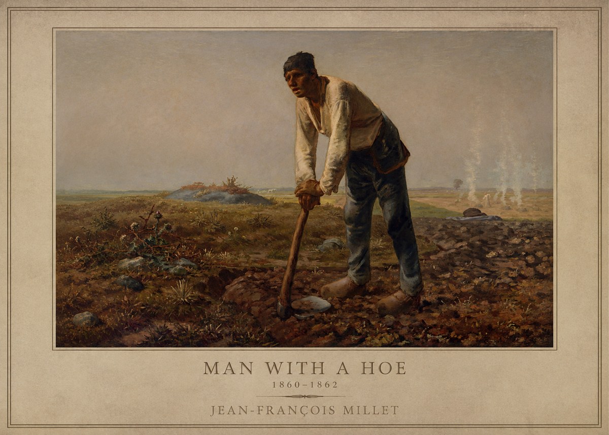 Jean-François Millet Man with a Hoe No1 - Poster