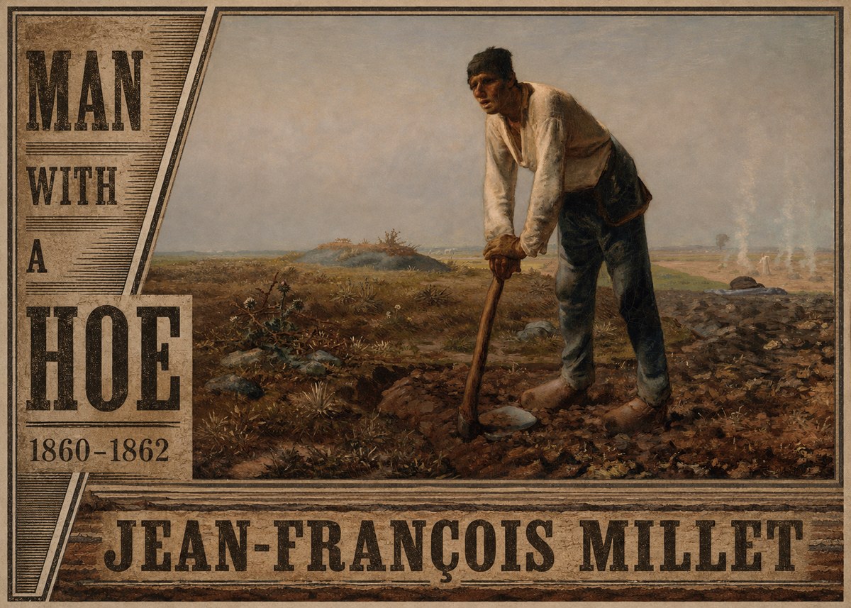 Jean-François Millet Man with a Hoe No5 - Poster