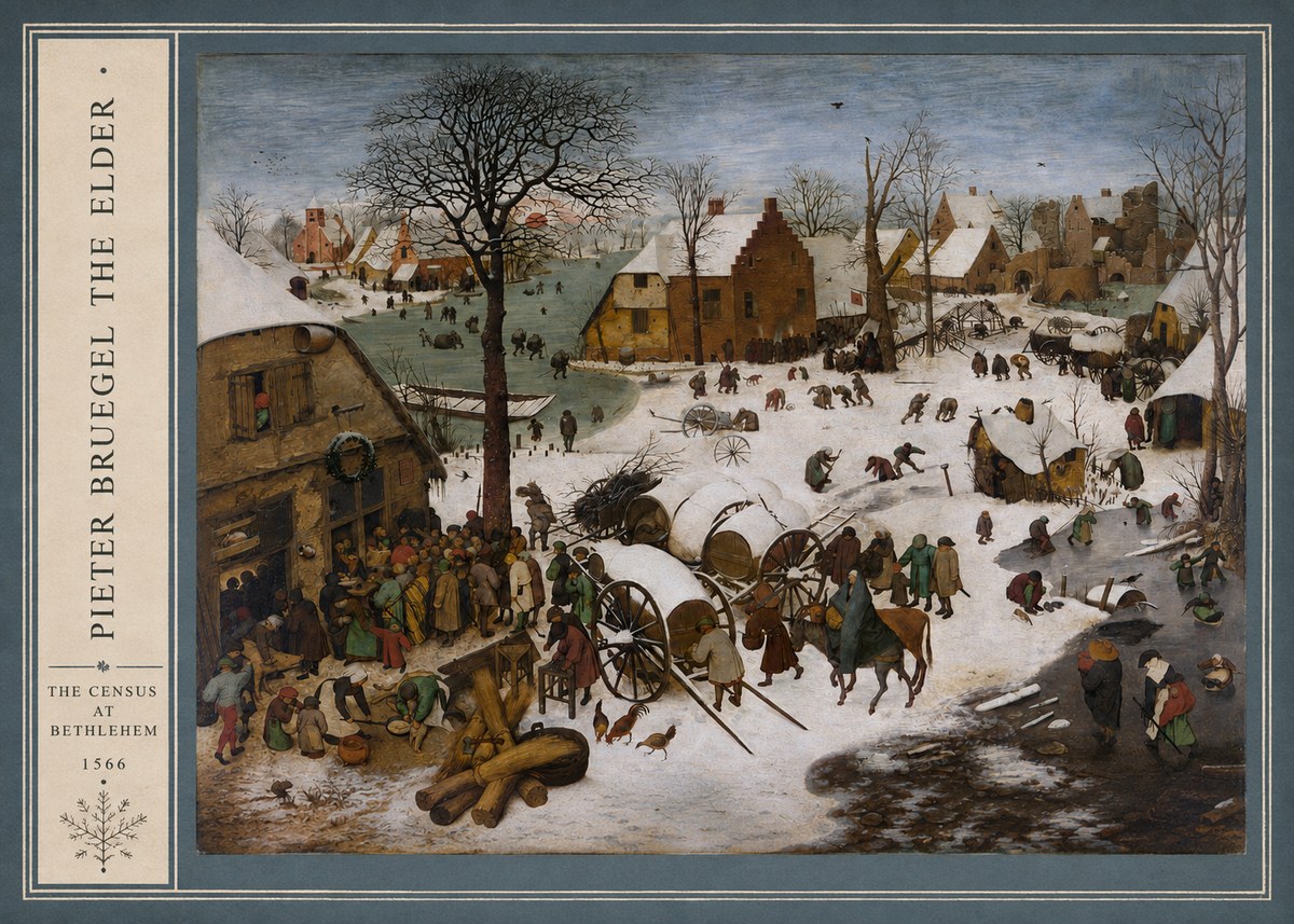 Pieter Bruegel The Census at Bethlehem IV No2 - Poster
