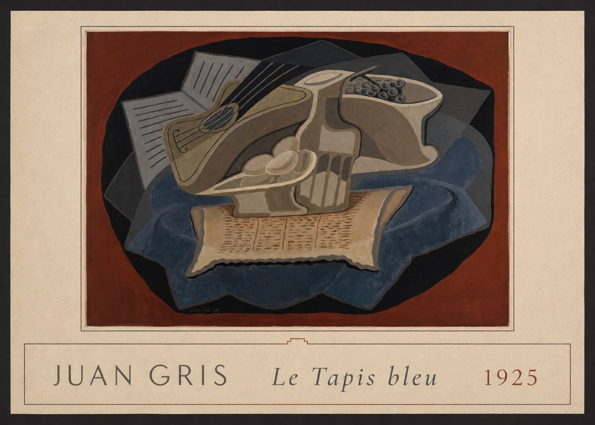 Juan Gris Le Tapis Bleu No4 - Poster