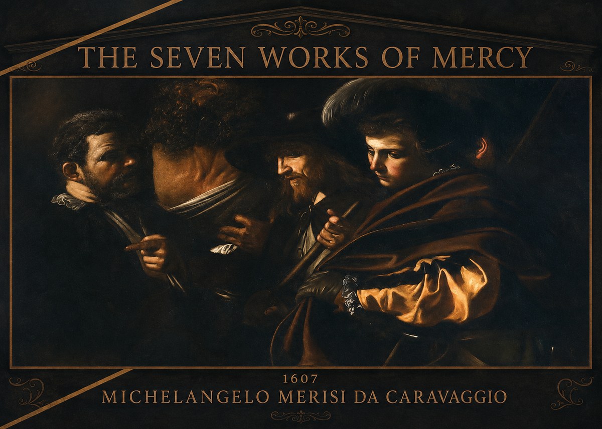 Michelangelo Merisi da Caravaggio The Seven Works of Mercy VI No3 - Poster
