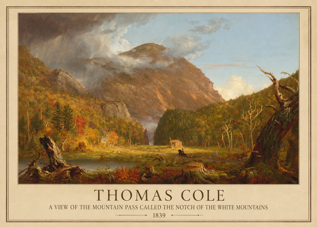Thomas Cole A View of the Mountain Pass Called the Notch of the White Mountains No1 - Poster