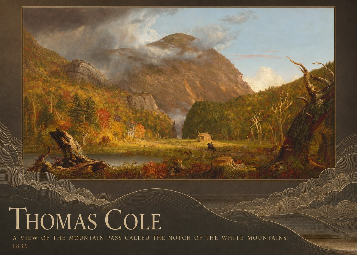 Thomas Cole A View of the Mountain Pass Called the Notch of the White Mountains No3 - Poster