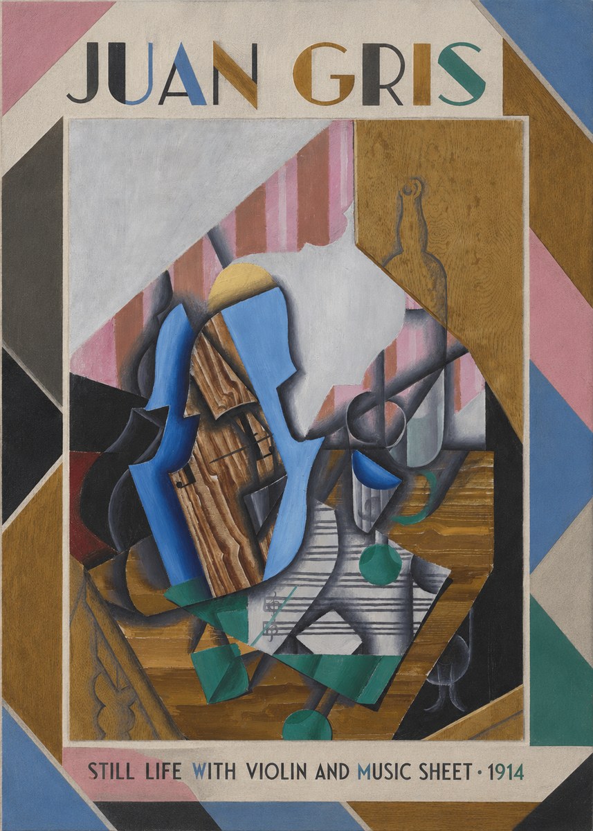Juan Gris Still Life with Violin and Music Sheet No1 - Poster