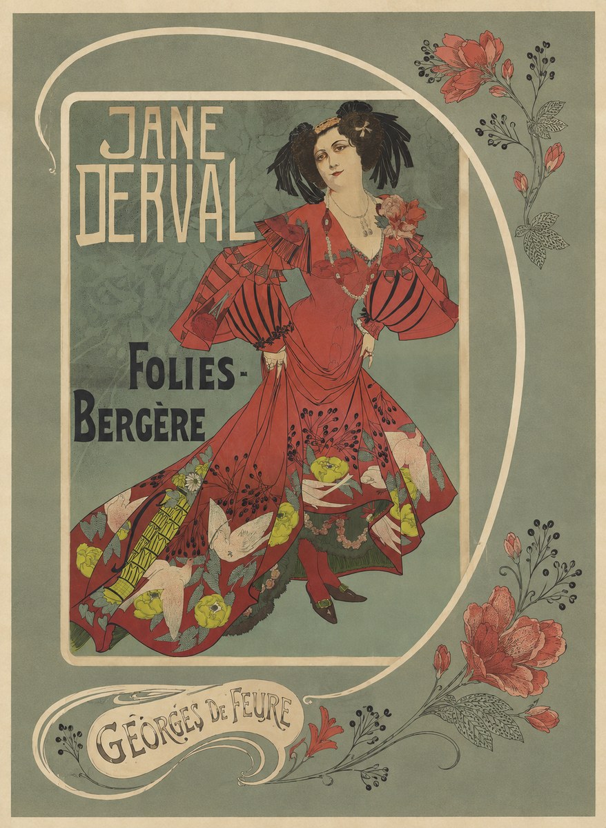 Georges de Feure Jane Derval - Folies-bergère II No5 - Poster