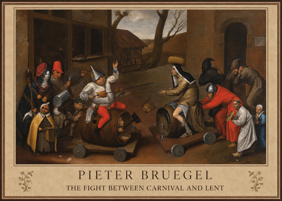 Pieter Bruegel The Fight Between Carnival and Lent IV No1 - Poster