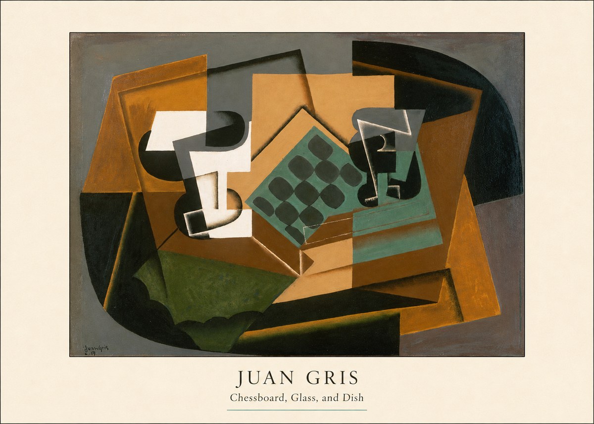 Juan Gris Chessboard, Glass, and Dish No4 - Poster