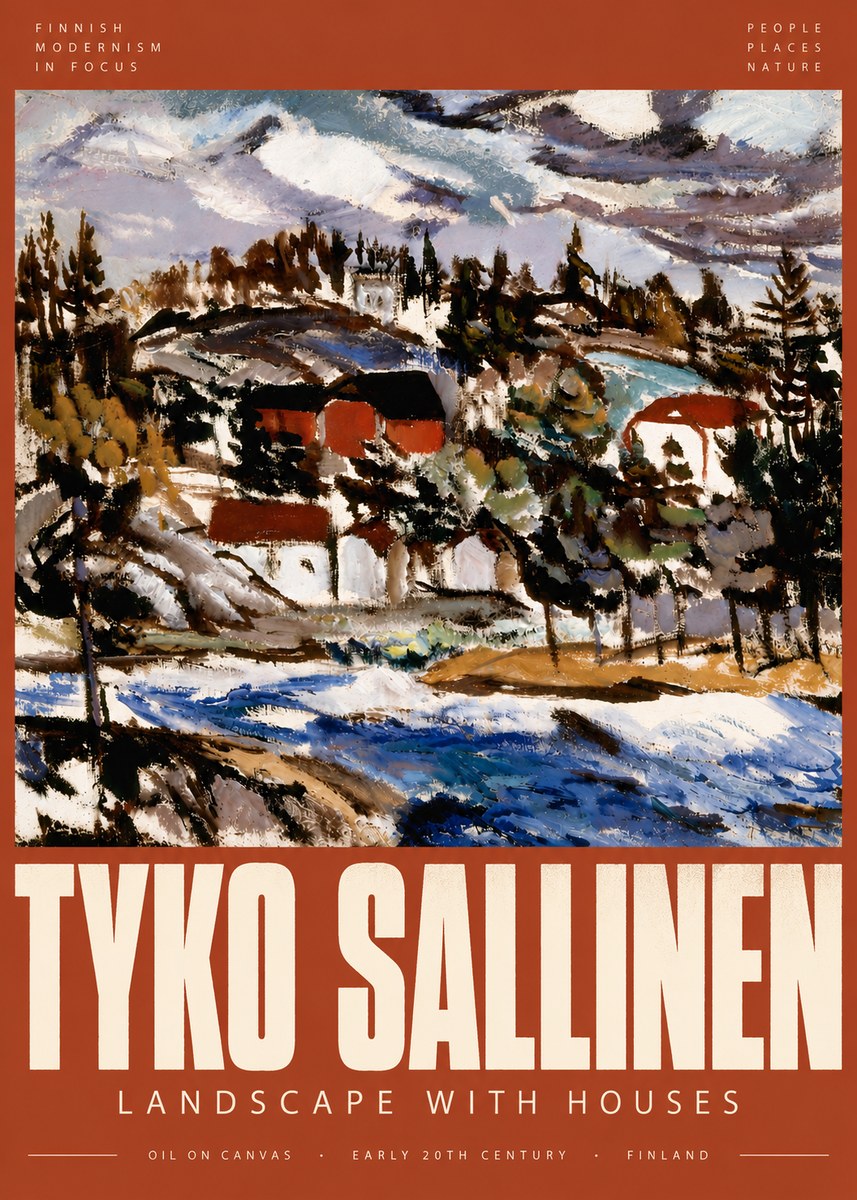 Tyko Sallinen Landscape with Houses No6 - Poster
