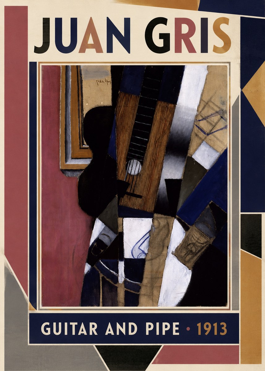 Juan Gris Guitar and Pipe II No1 - Poster