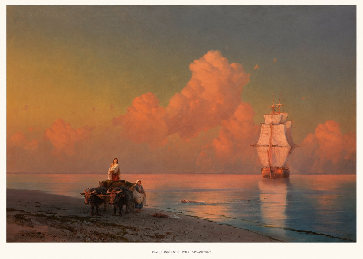 Ivan Konstantinovich Aivazovsky Sunset at Sea No5 - Poster