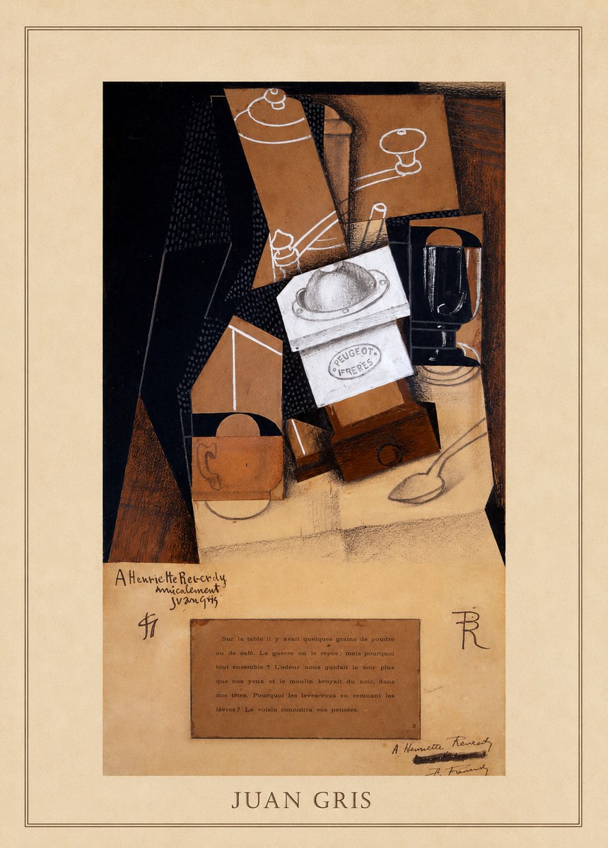 Juan Gris Still Life with Coffee Grinder II No4 - Poster