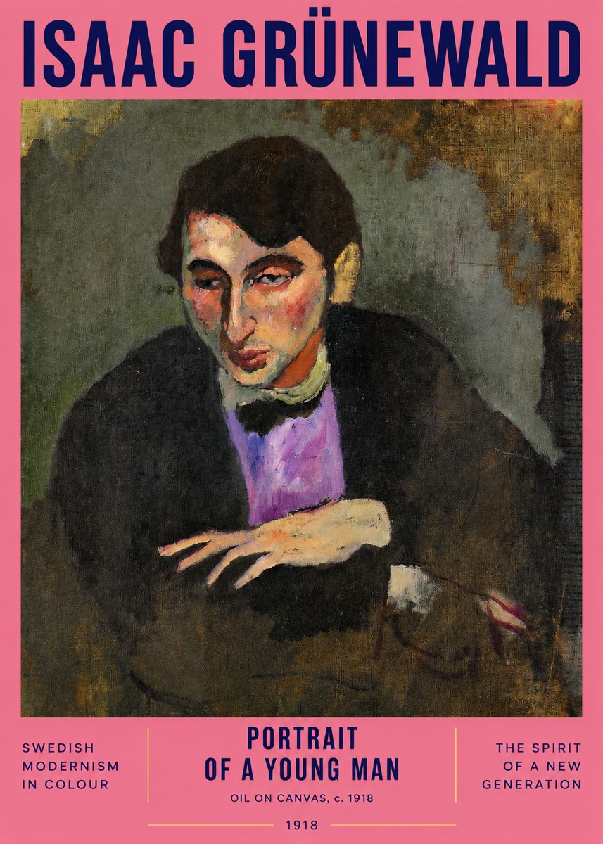 Isaac Grünewald Portrait of a Young Man No2 - Poster