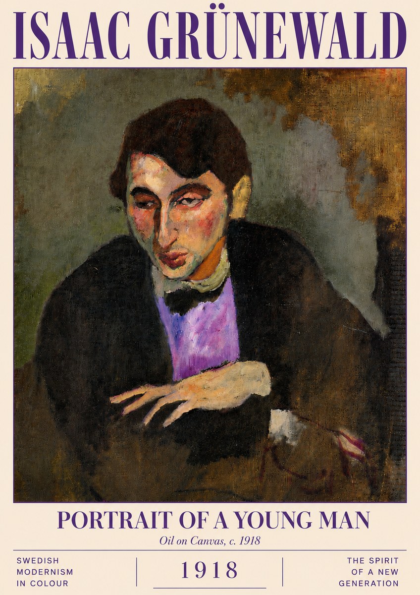 Isaac Grünewald Portrait of a Young Man No5 - Poster