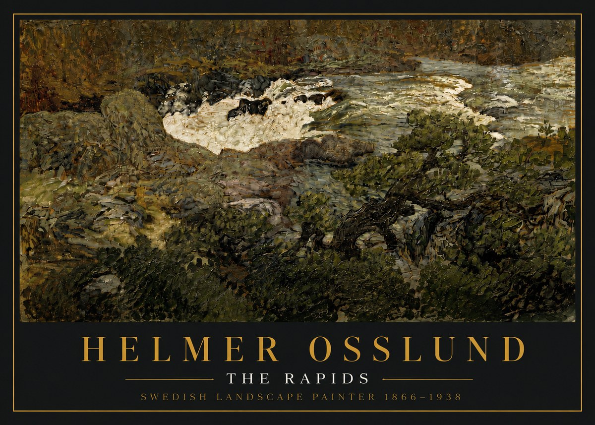 Helmer Osslund The Rapids No5 - Poster
