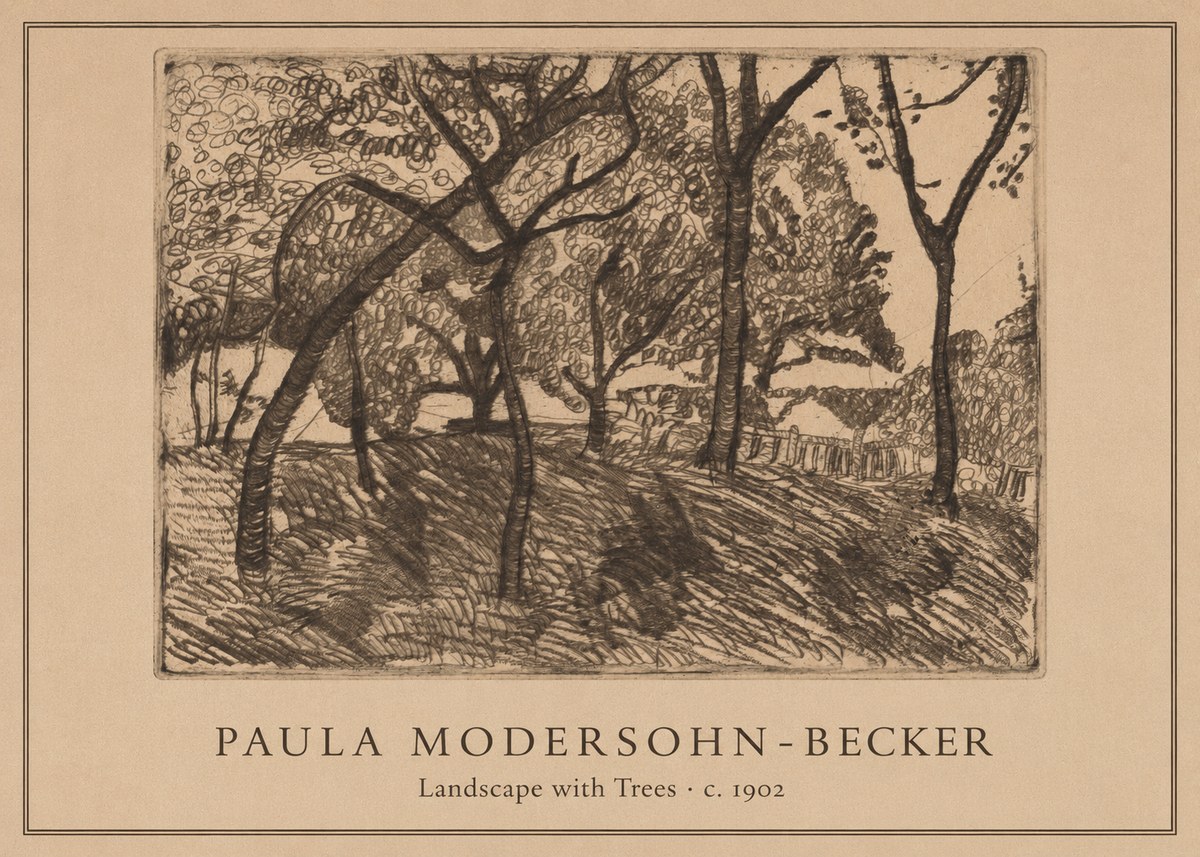 Paula Modersohn-Becker Landscape with Trees No1 - Poster