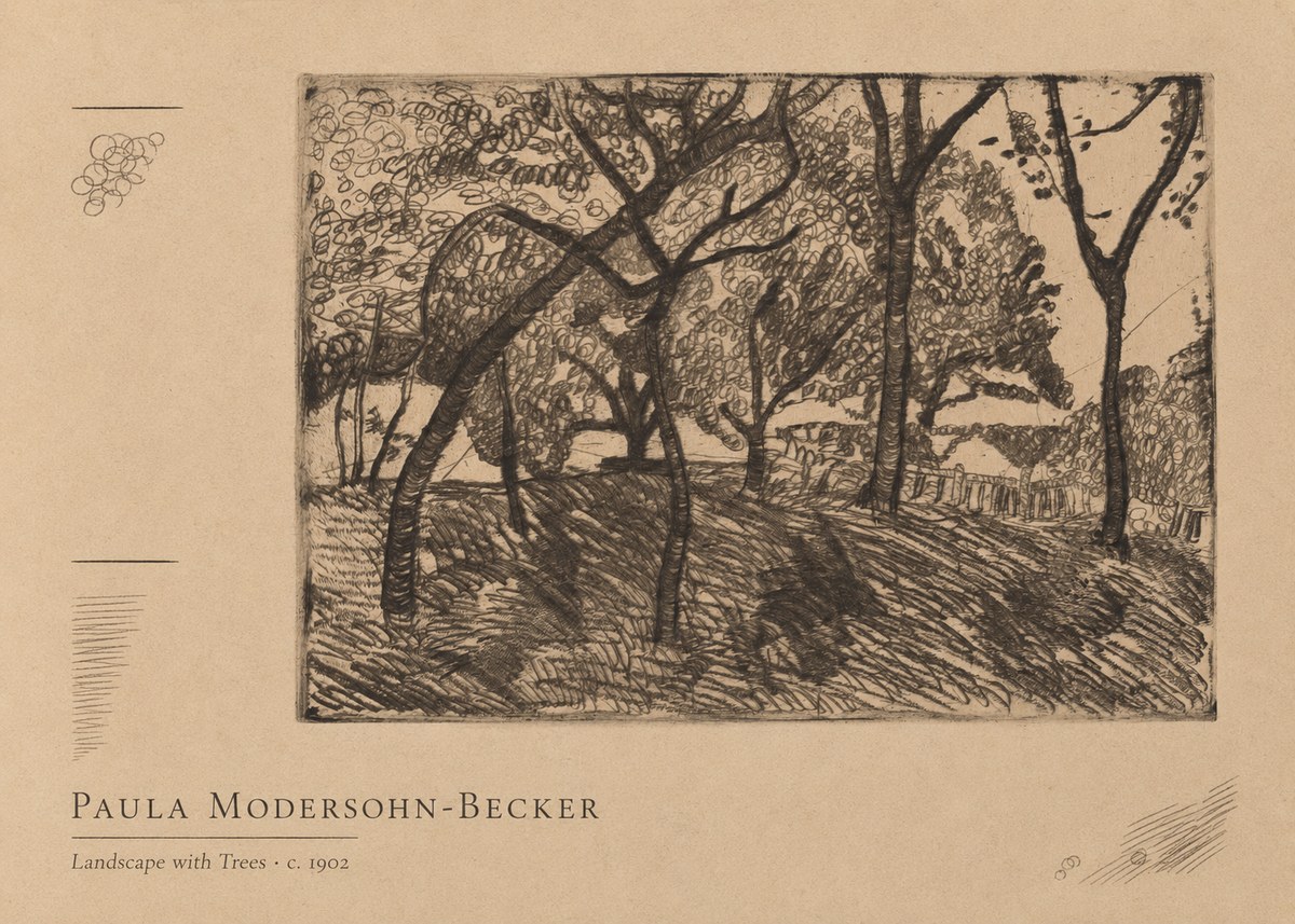 Paula Modersohn-Becker Landscape with Trees No4 - Poster