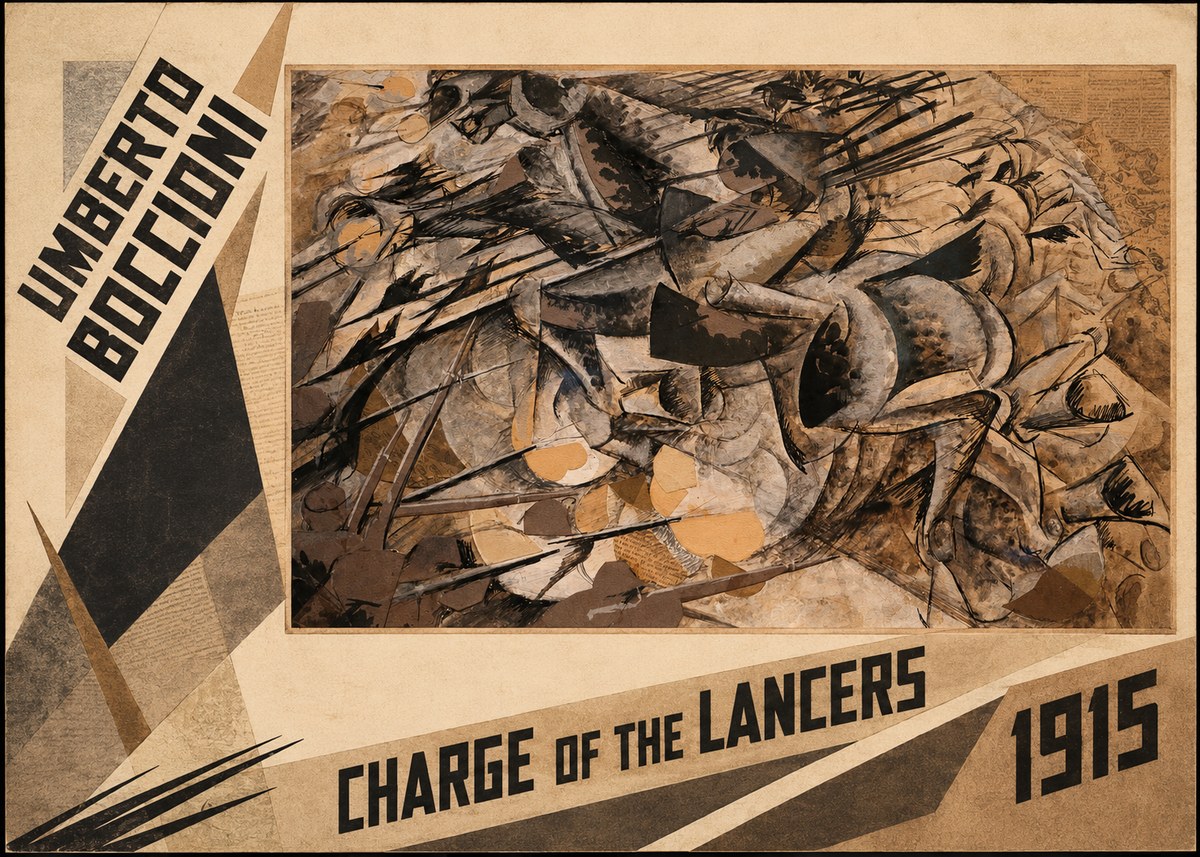 Umberto Boccioni Charge of the Lancers No2 - Poster