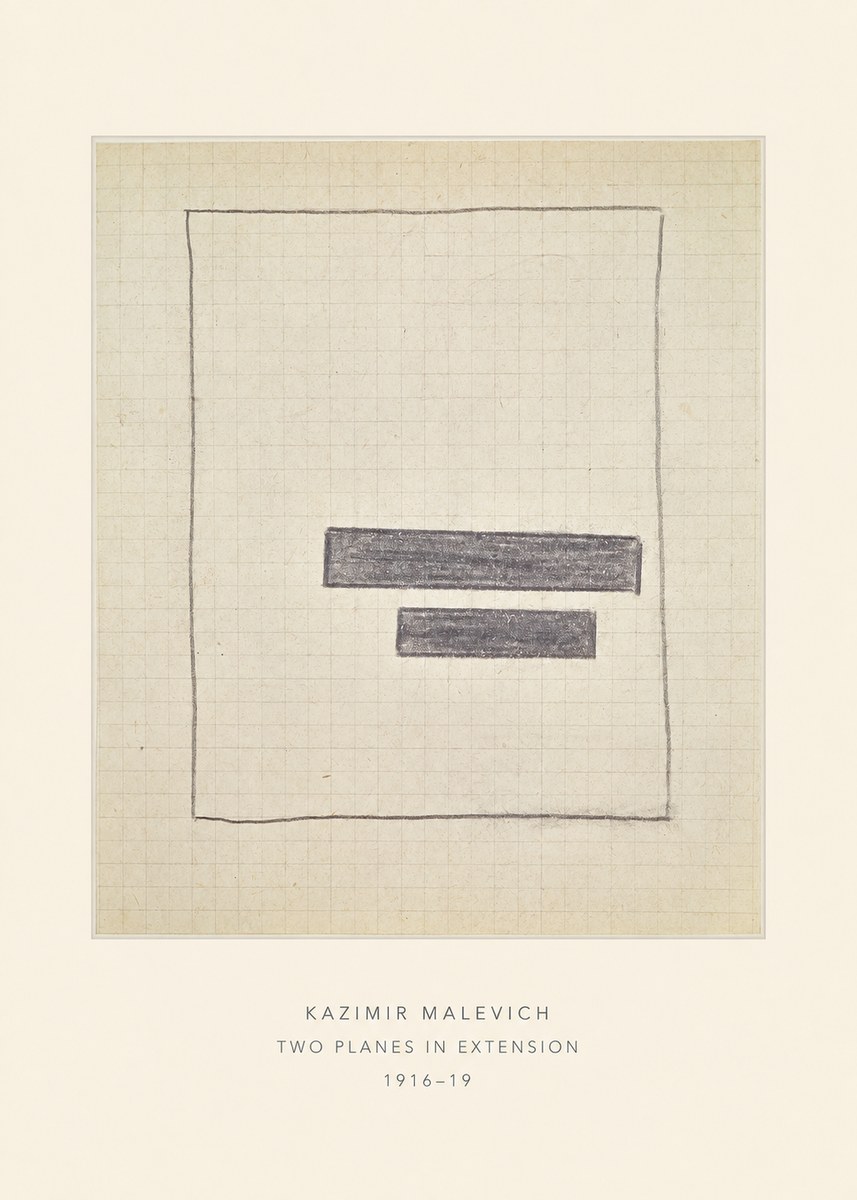 Kazimir Malevich Two Planes in Extension No4 - Poster