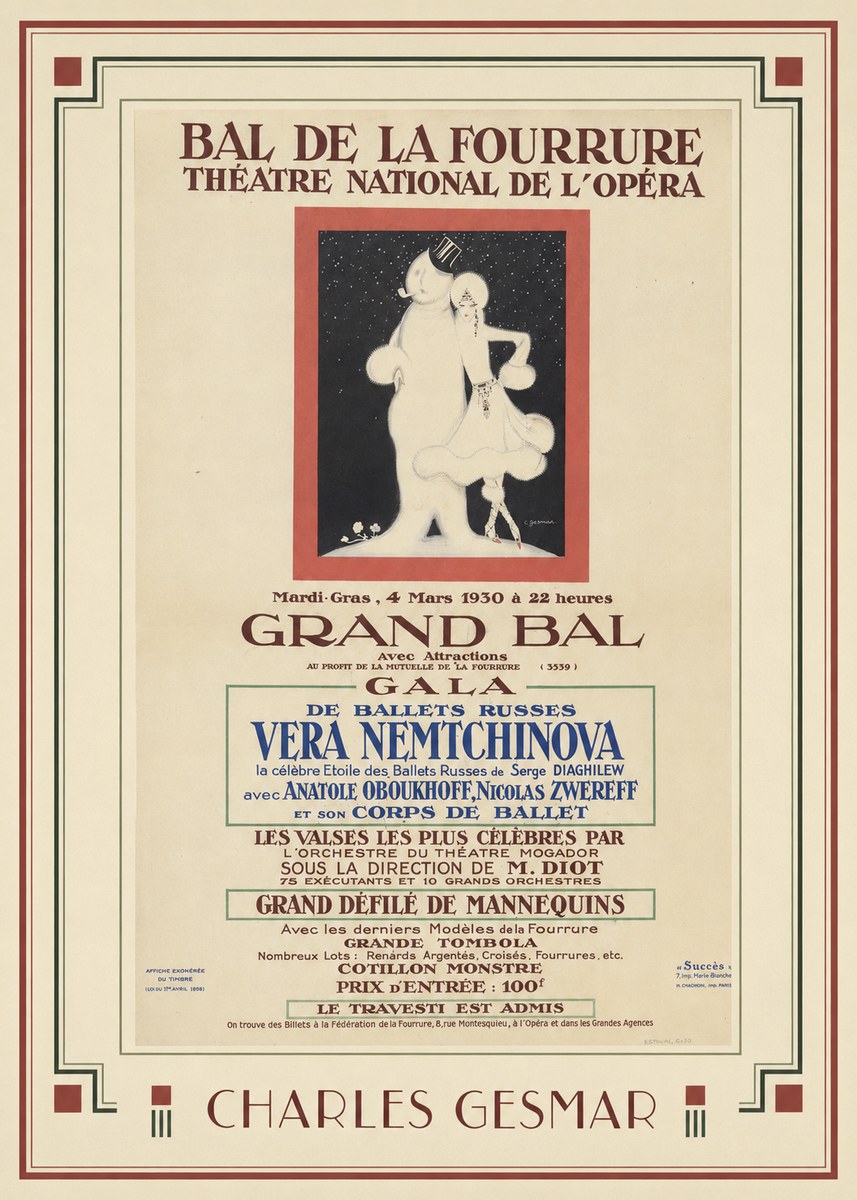 Charles Gesmar Bal De La Fourrure III No1 - Poster