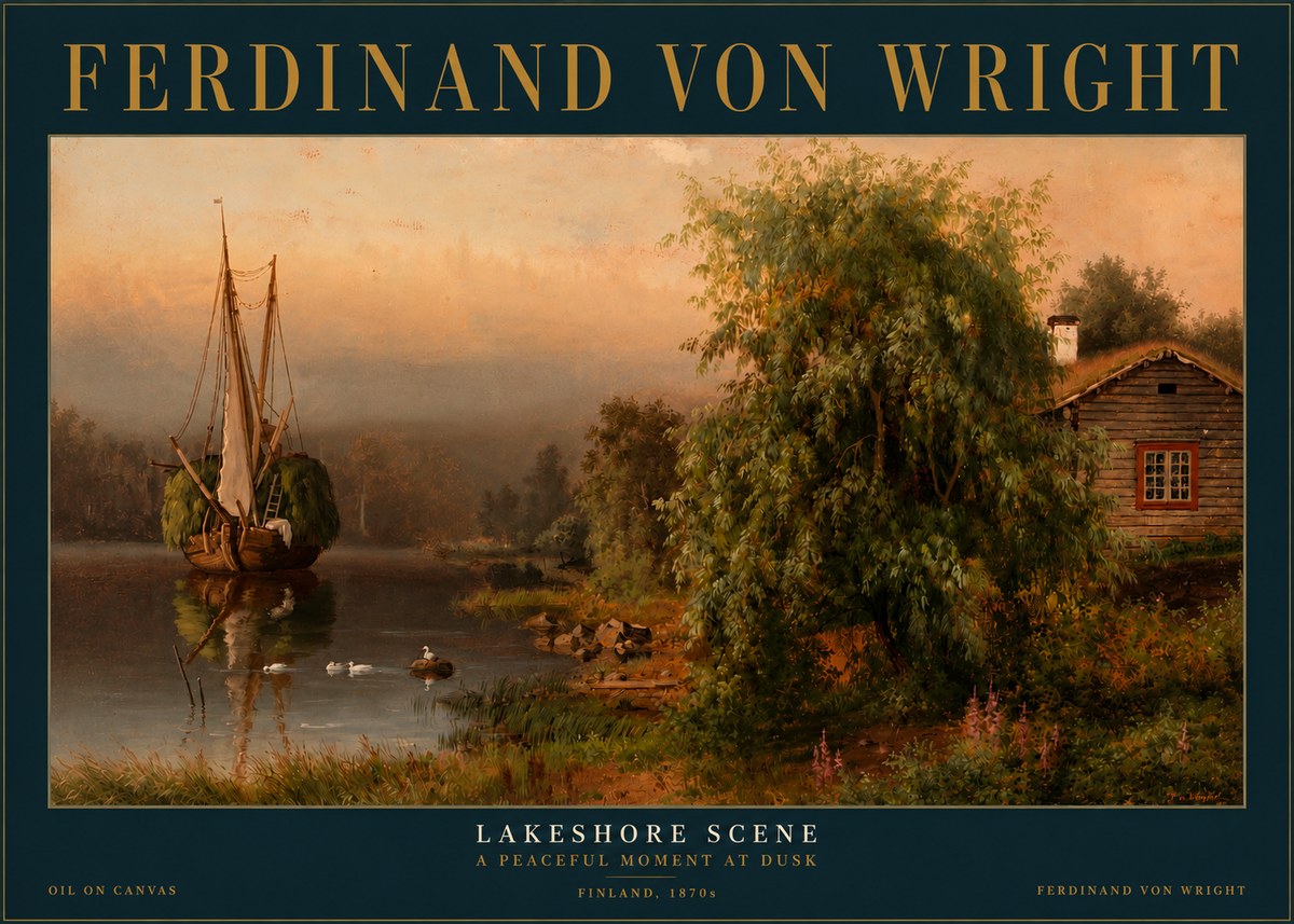 Ferdinand von Wright Lakeshore Scene No3 - Poster