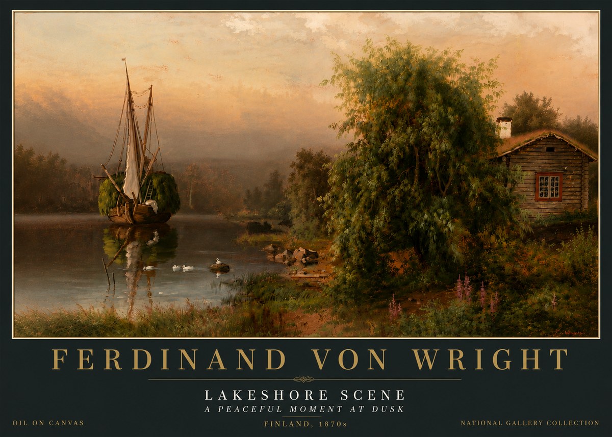 Ferdinand von Wright Lakeshore Scene No6 - Poster