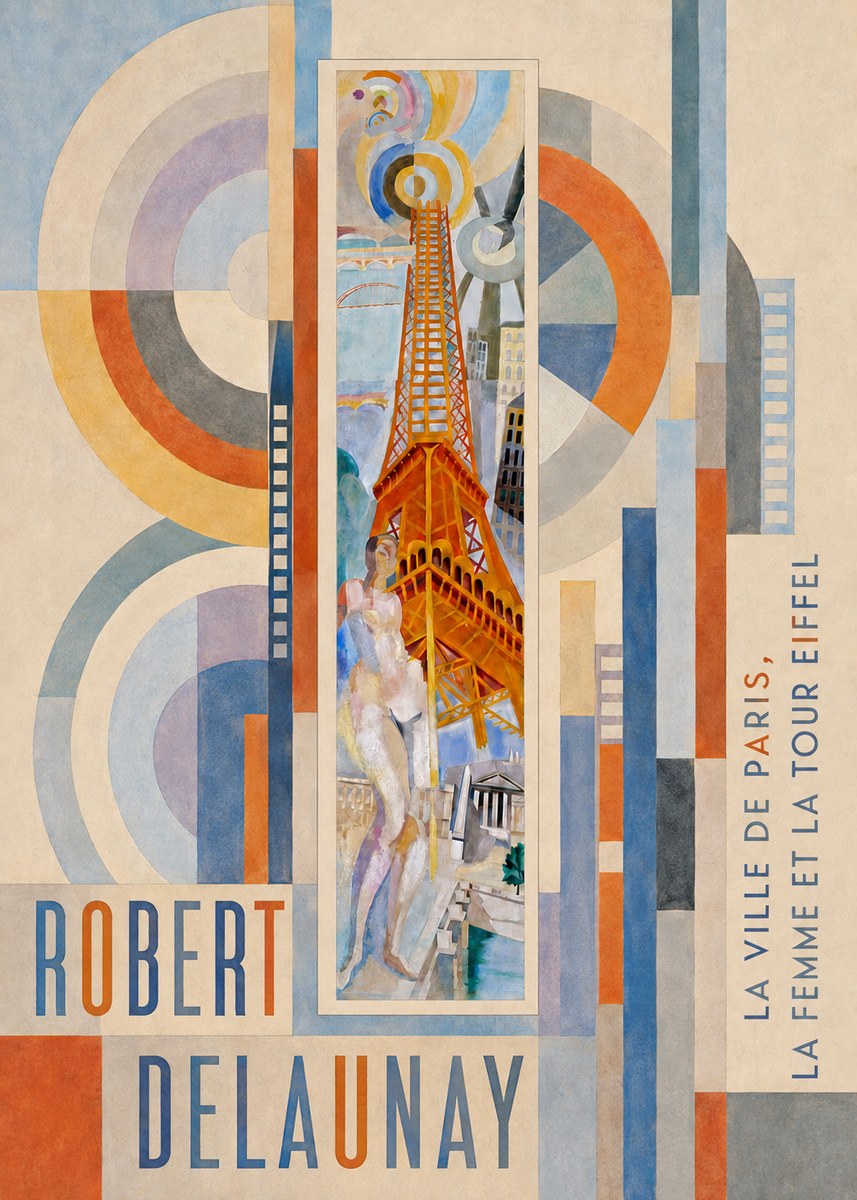 Robert Delaunay La Ville De Paris, La Femme Et La Tour Eiffel No5 - Poster