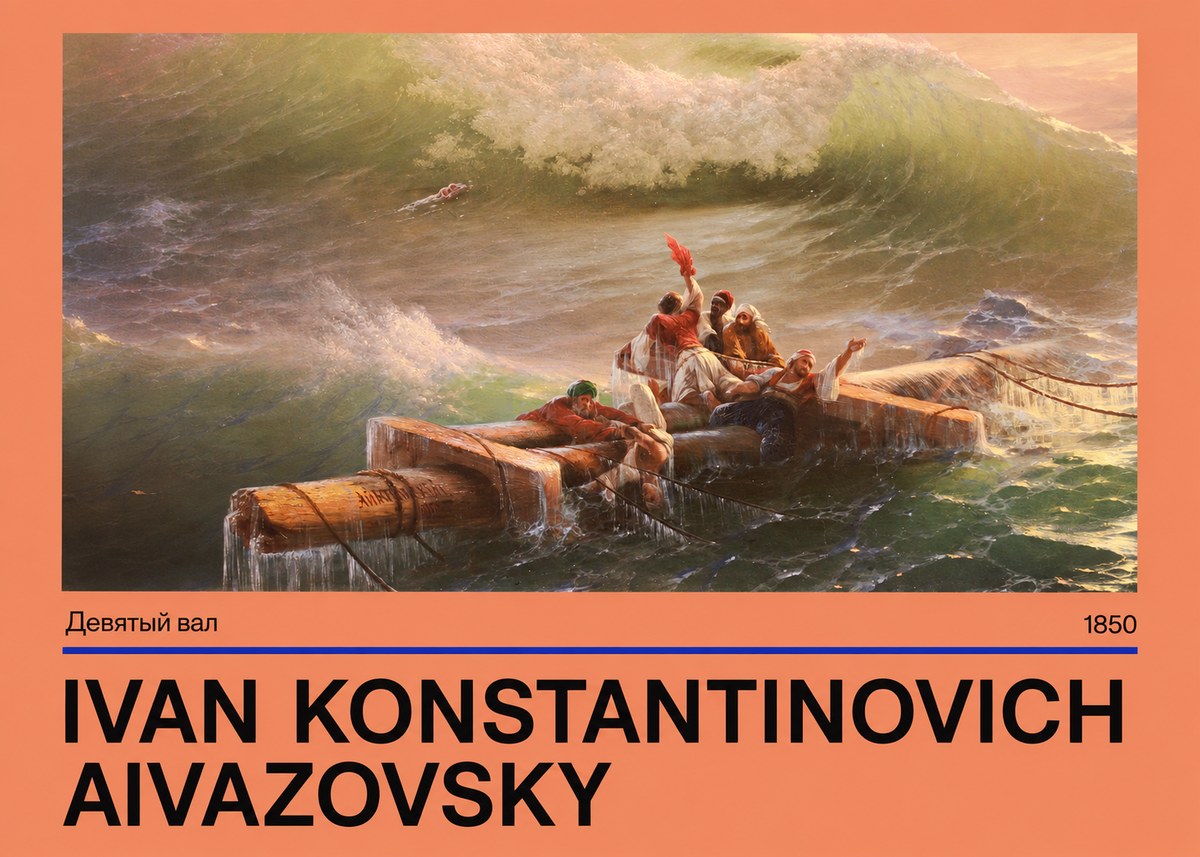 Ivan Konstantinovich Aivazovsky Девятый Вал No4 - Poster