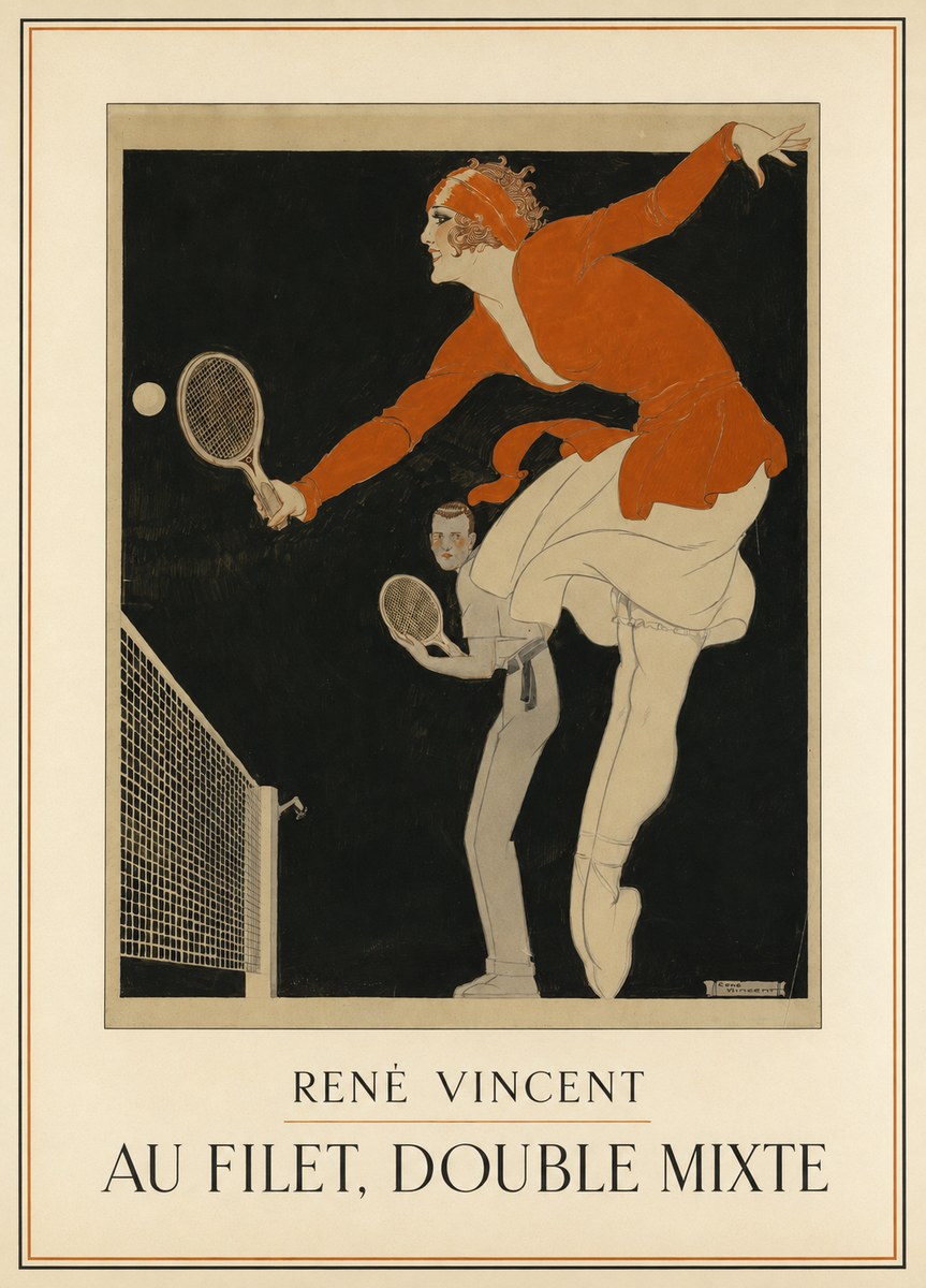 René Vincent Au Filet, Double Mixte No1 - Poster