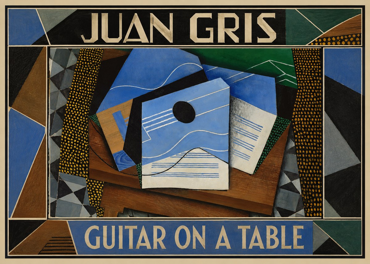 Juan Gris Guitar on a Table No4 - Poster