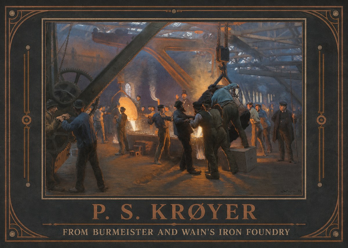P.S. Krøyer From Burmeister and Wain's Iron Foundry No1 - Poster