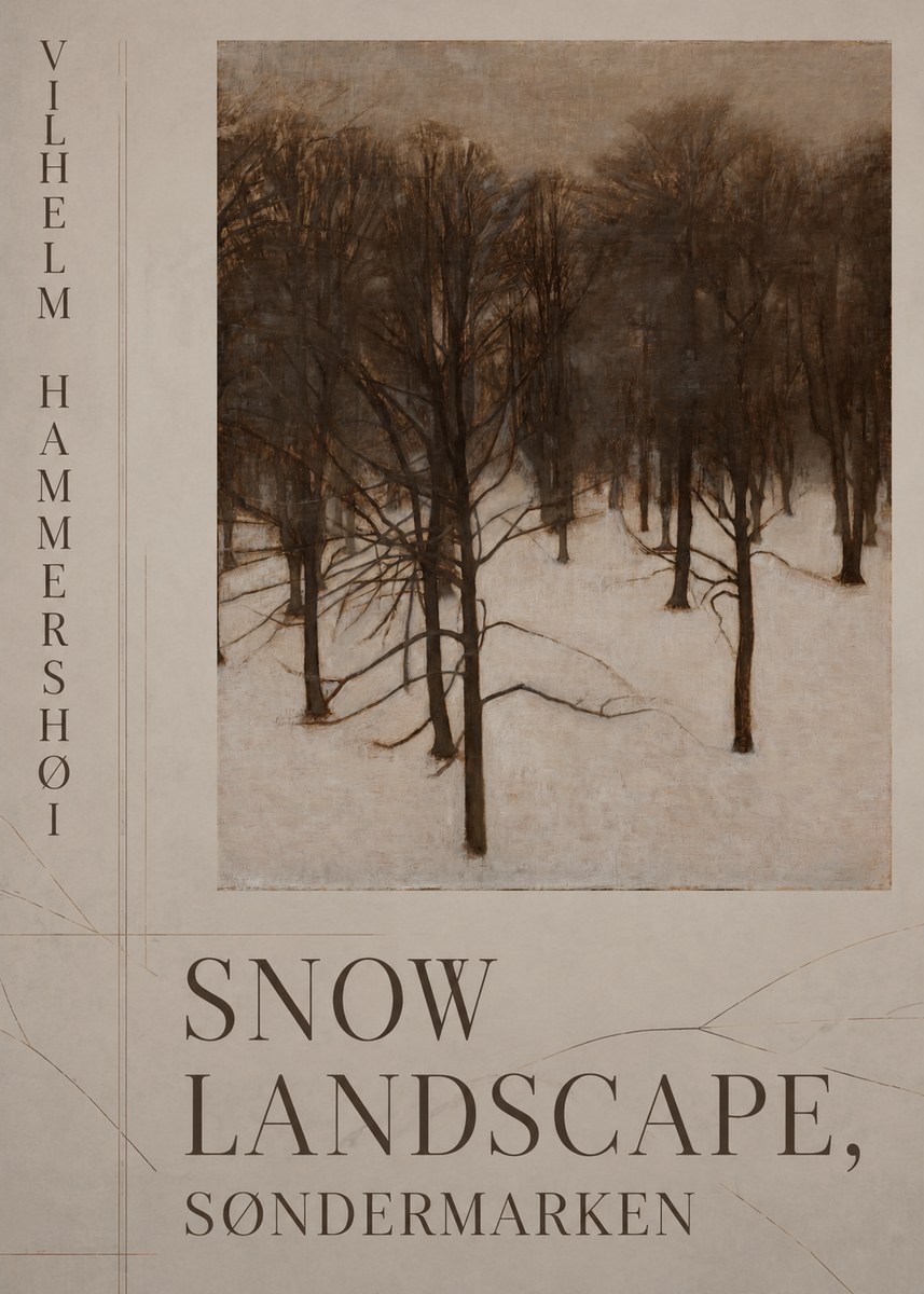 Vilhelm Hammershøi Snow Landscape, Søndermarken No5 - Poster