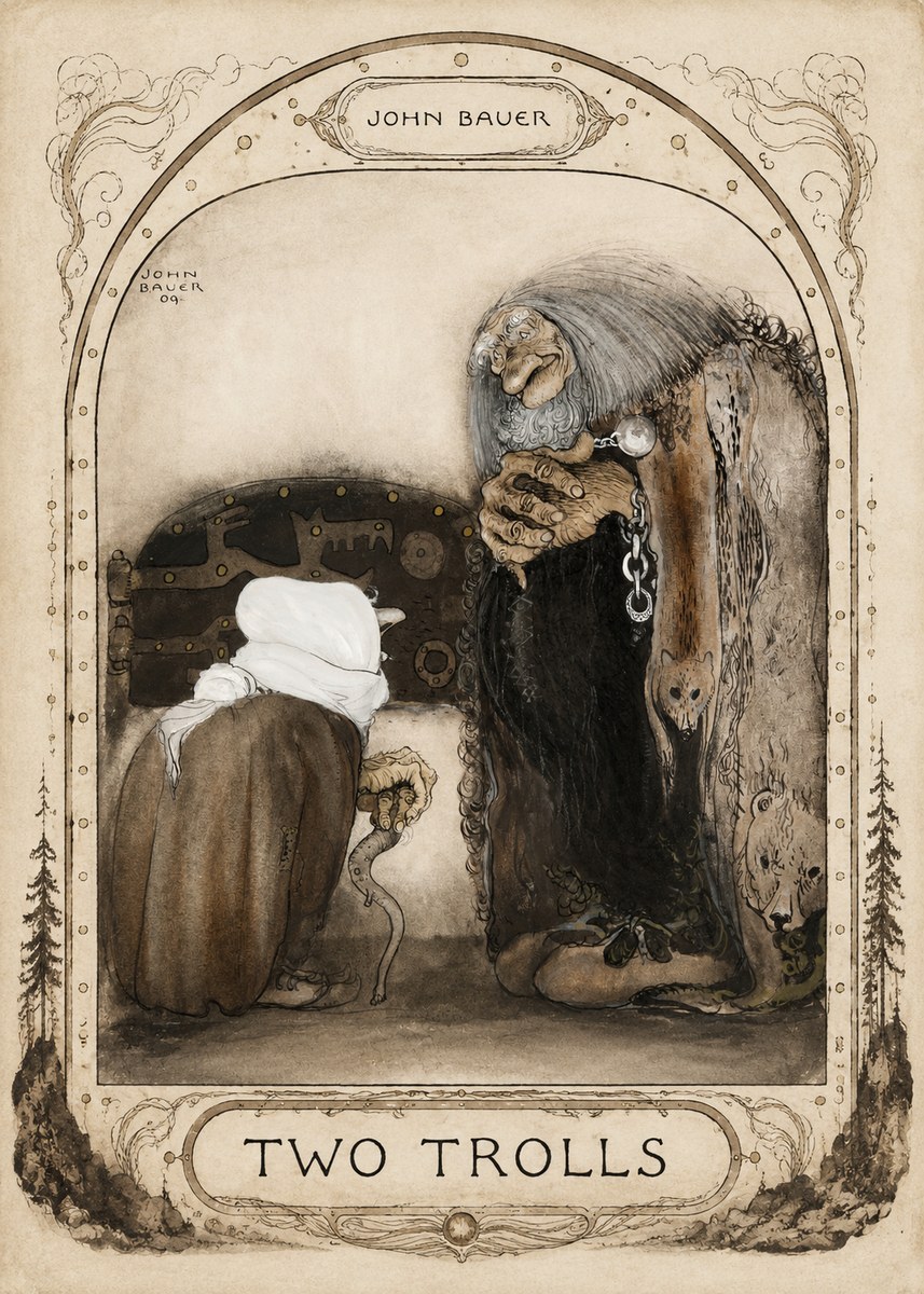 John Bauer Two Trolls No3 - Poster