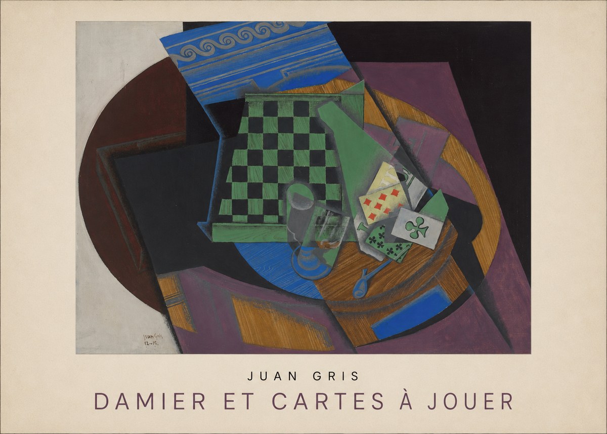 Juan Gris Damier Et Cartes À Jouer No3 - Poster