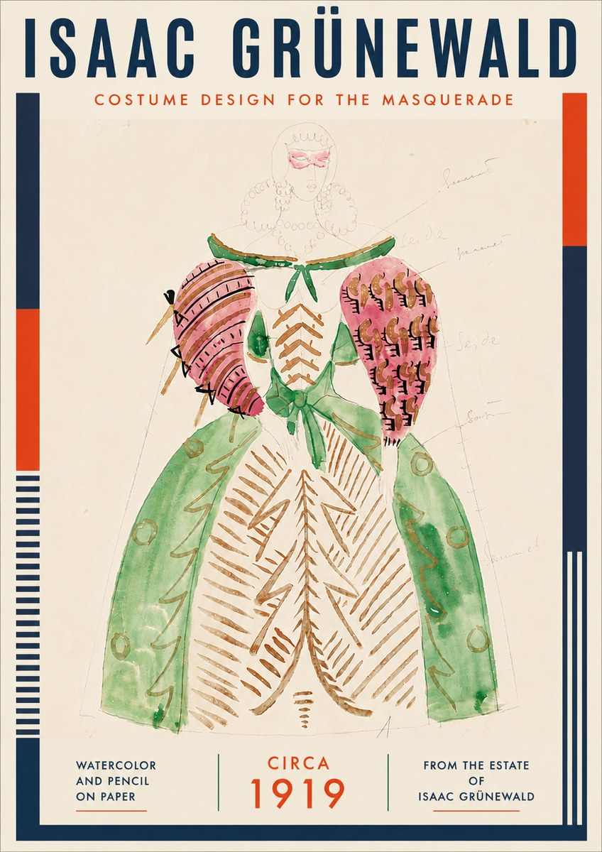Isaac Grünewald Costume Design for the Masquerade No5 - Poster