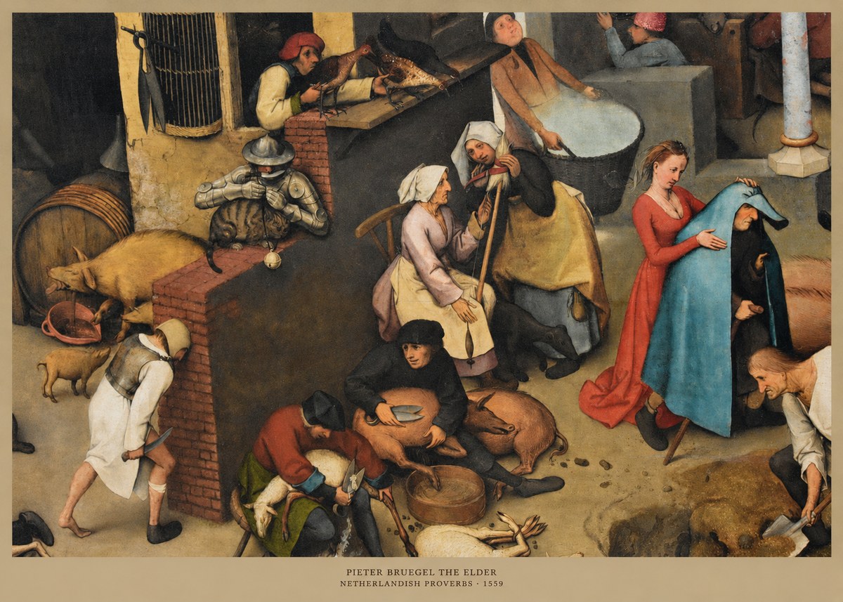 Pieter Bruegel Netherlandish Proverbs VIII No5 - Poster