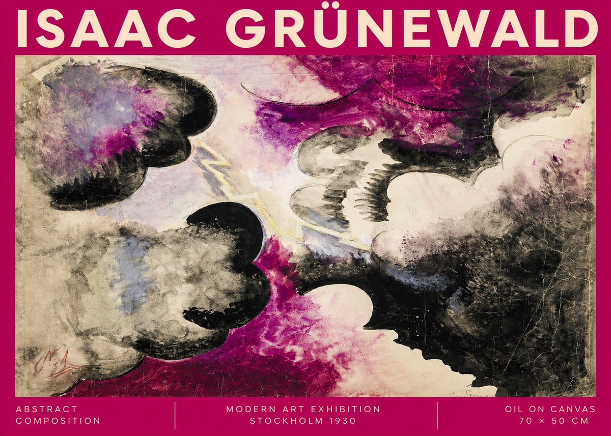 Isaac Grünewald Abstract Composition No2 - Poster